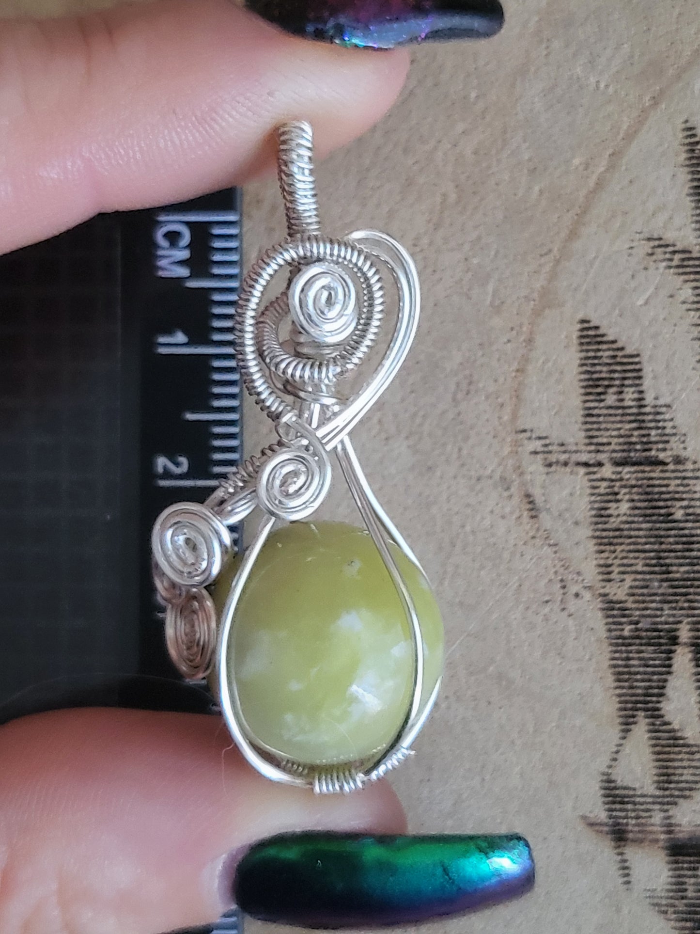 Green Jade sphere fidget pendant