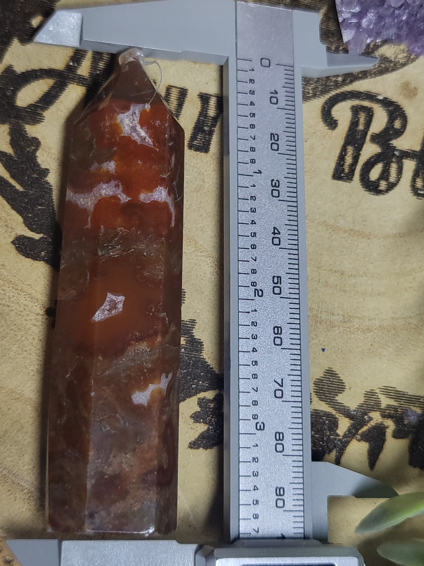 Red moss agate point