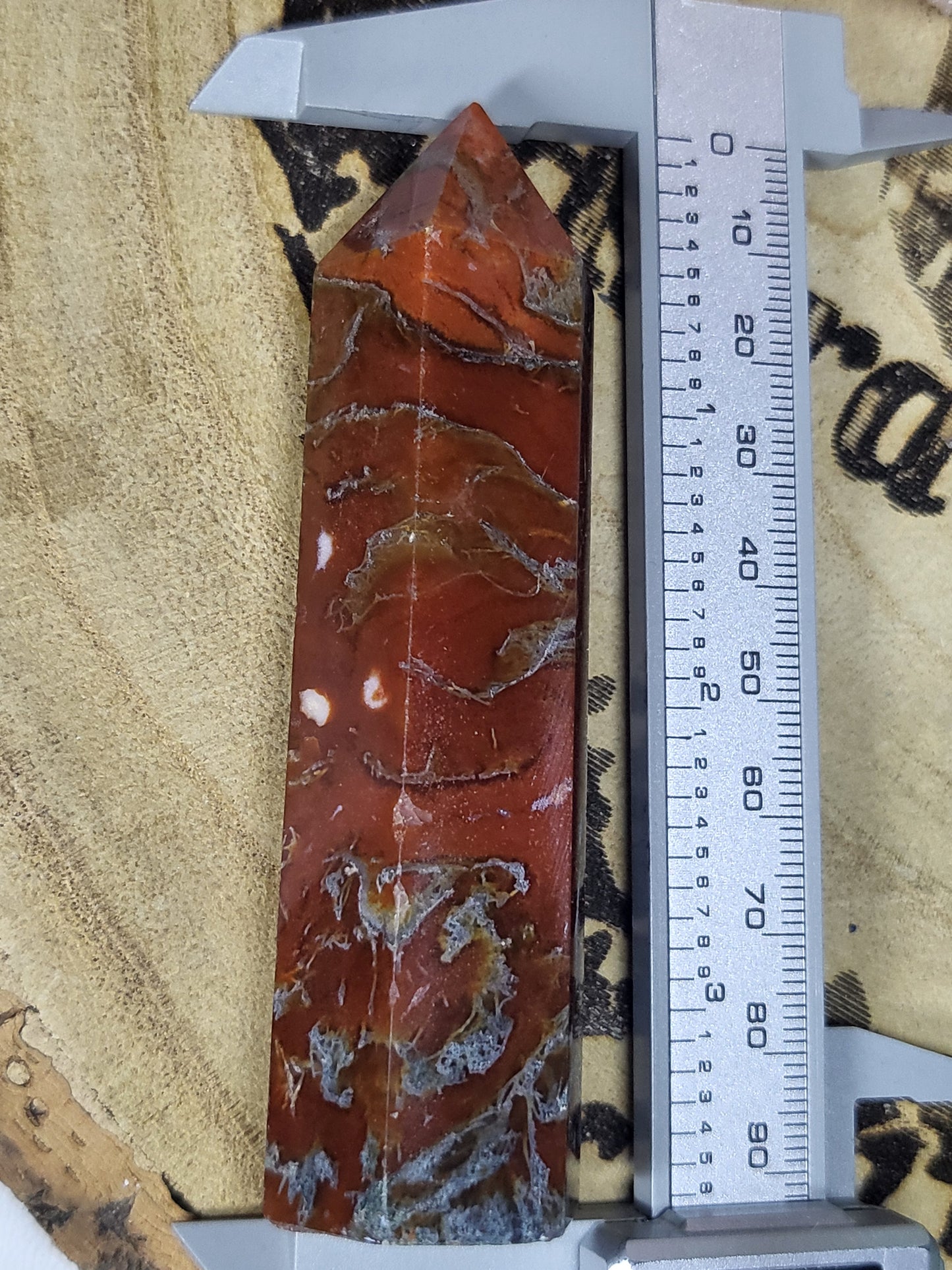 Red moss agate point