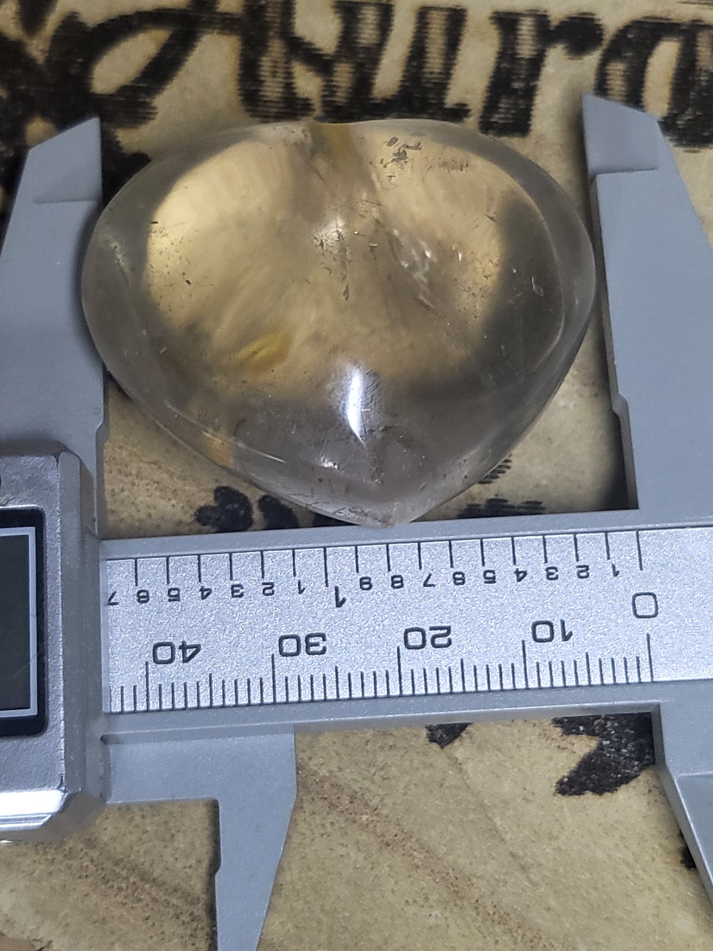 Smokey quartz with golden healer heart