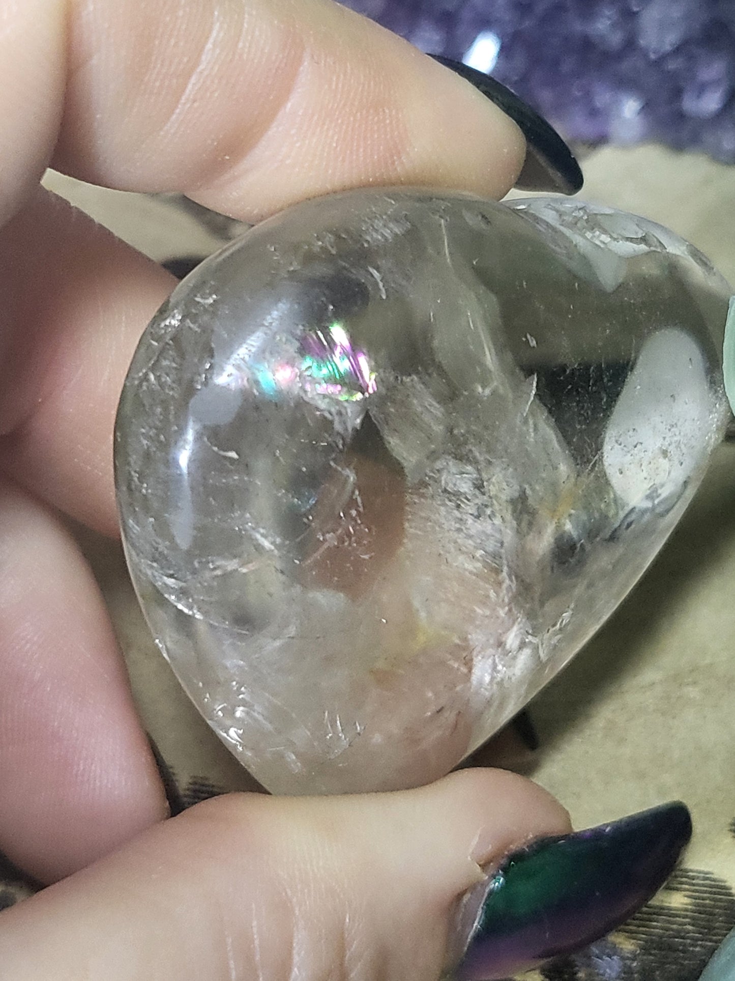 Smokey quartz heart