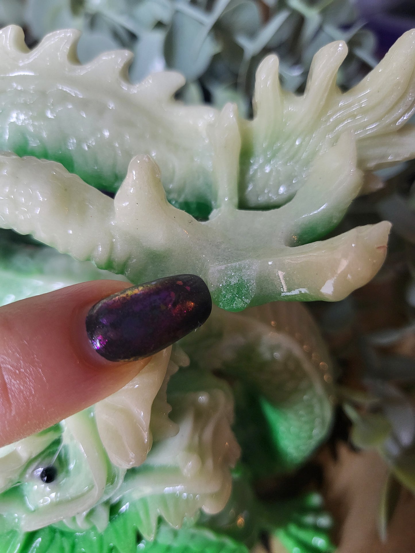 Glow in dark resin dragon (broken claw)