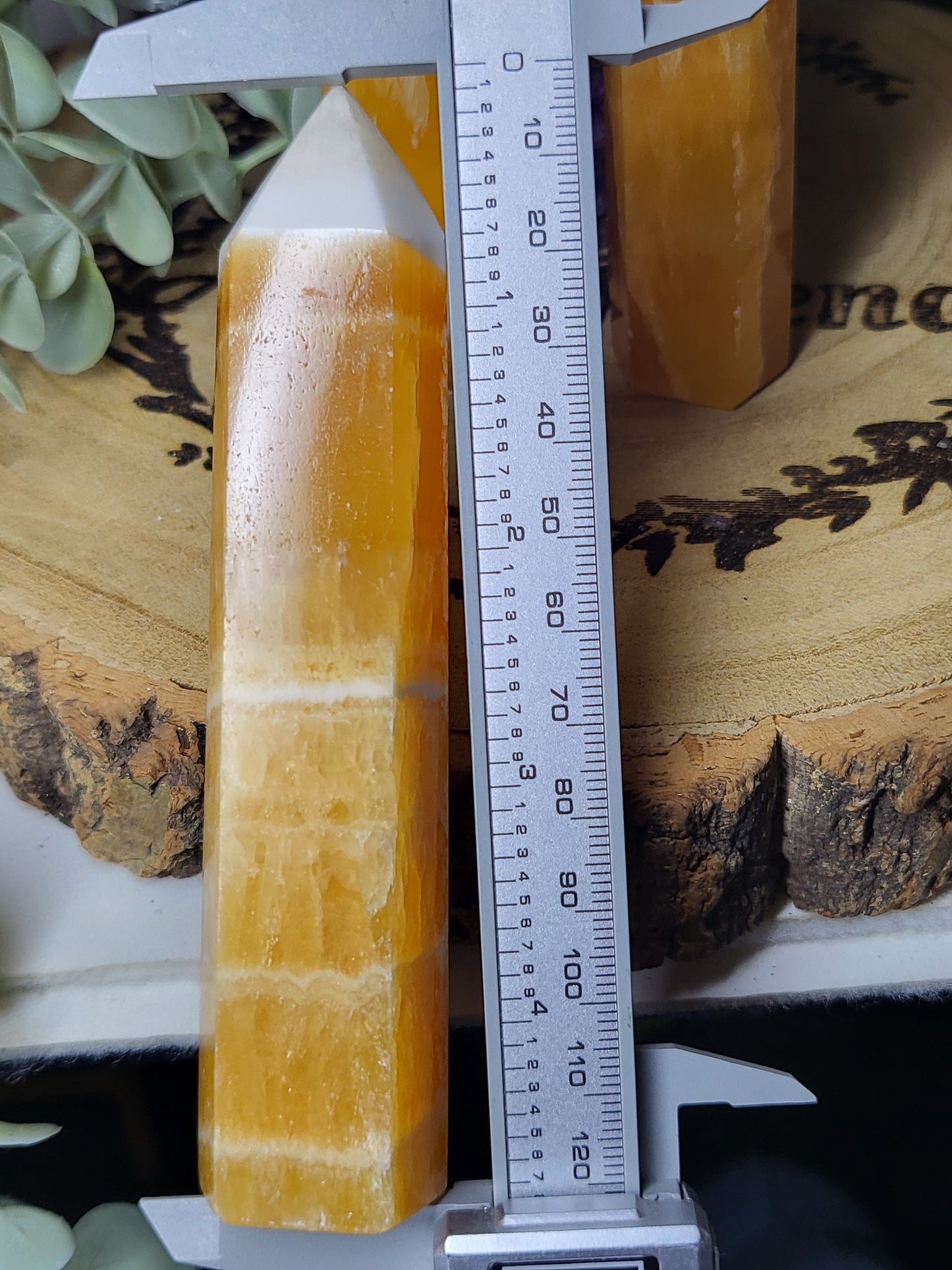 Orange calcite point