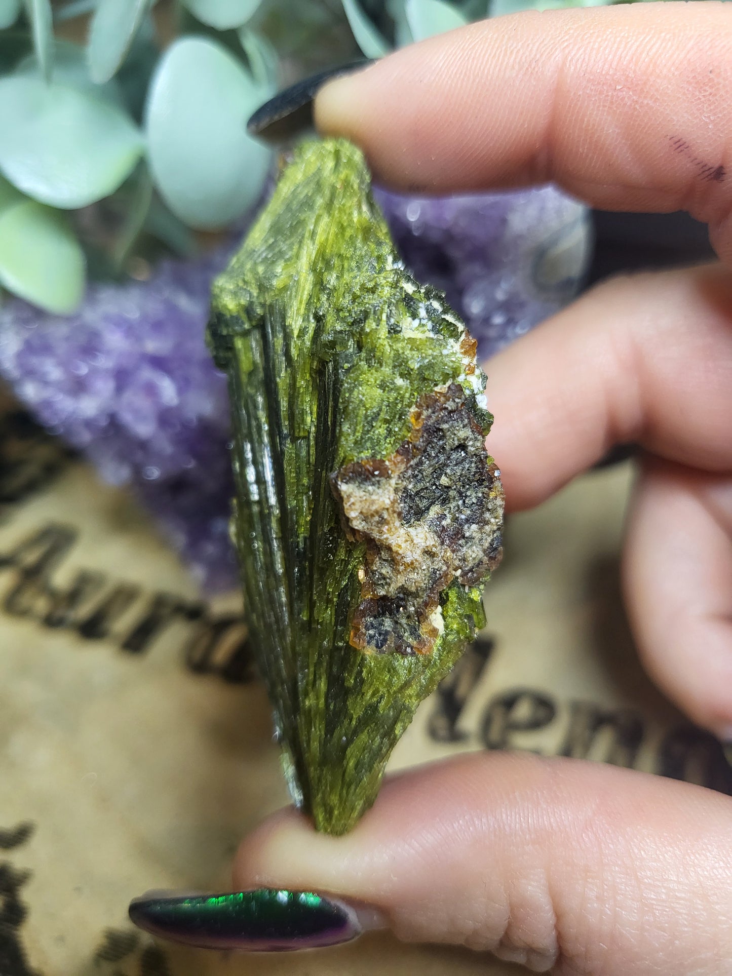 Epidote with Garnet rare specimen