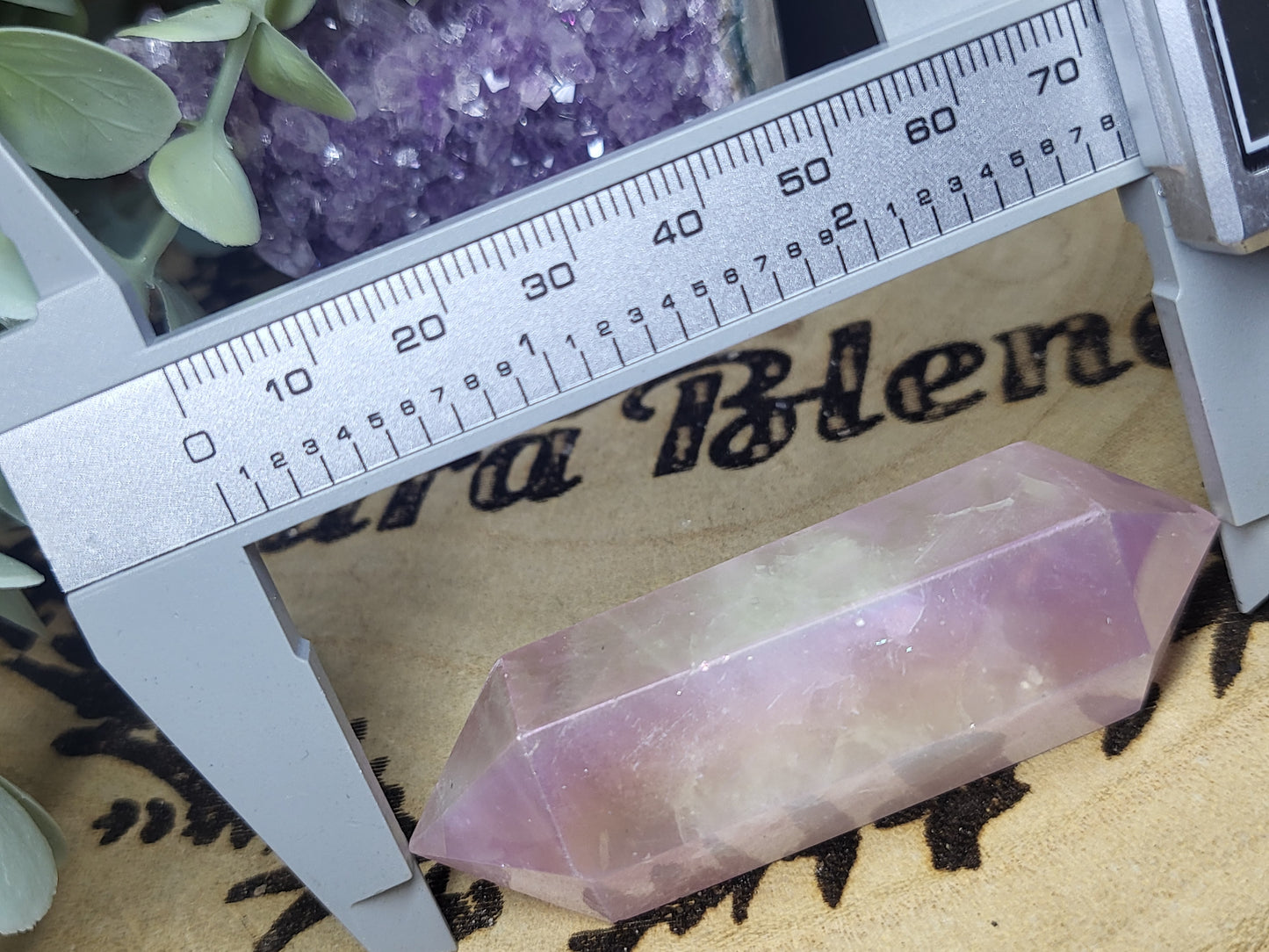 Aura Rose Quartz double point