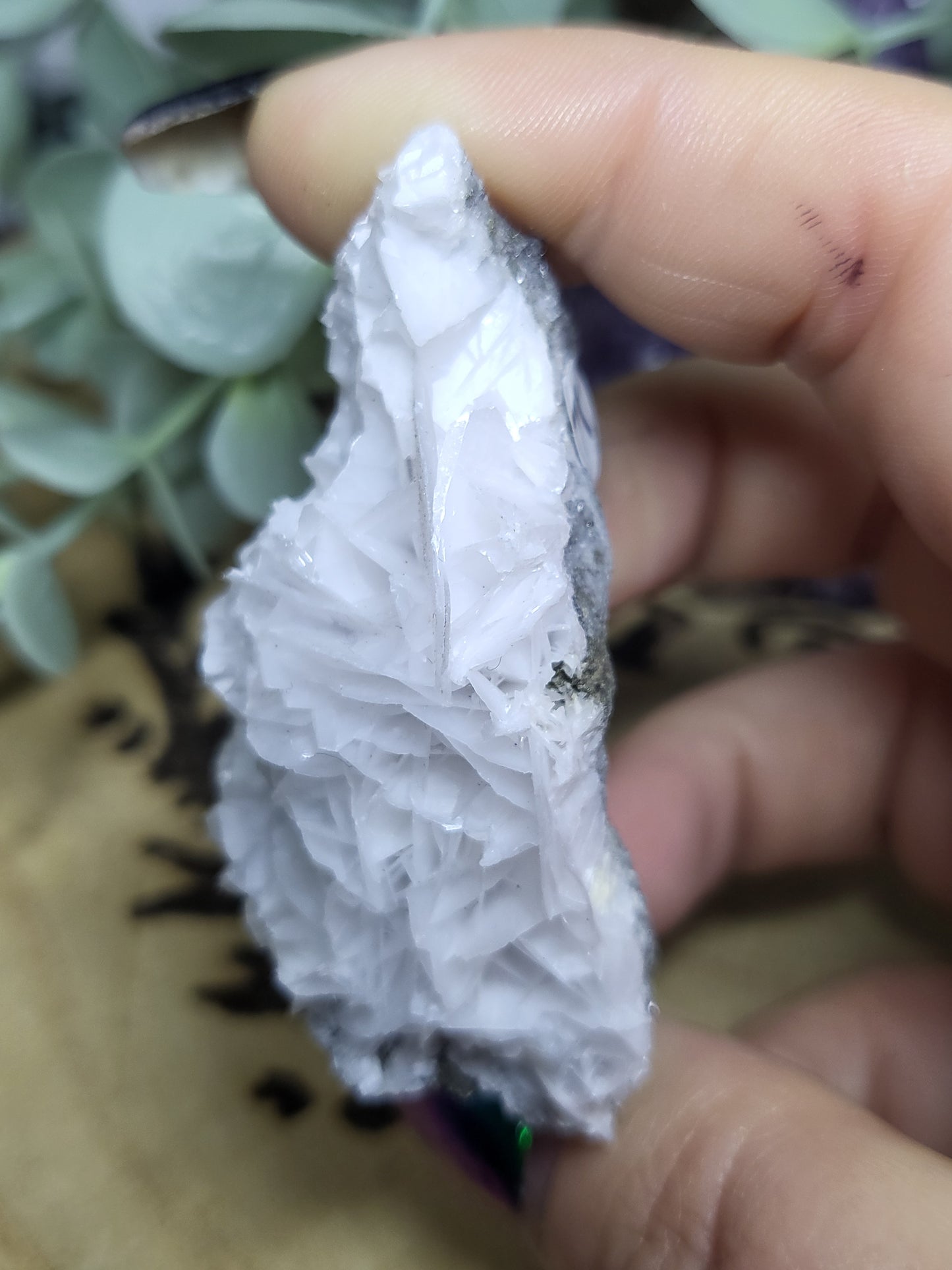 Rose white calcite