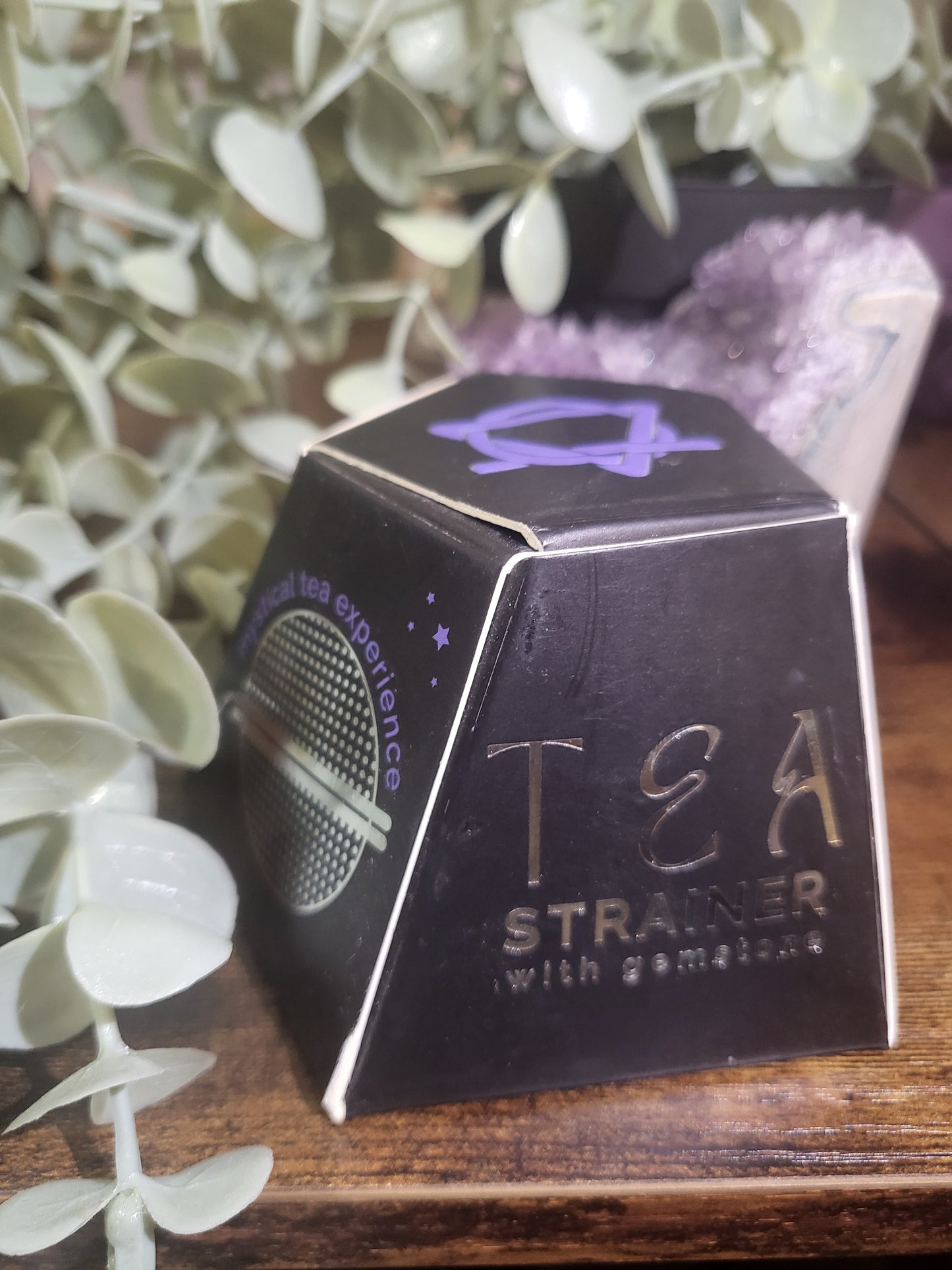 Amethyst tea strainer