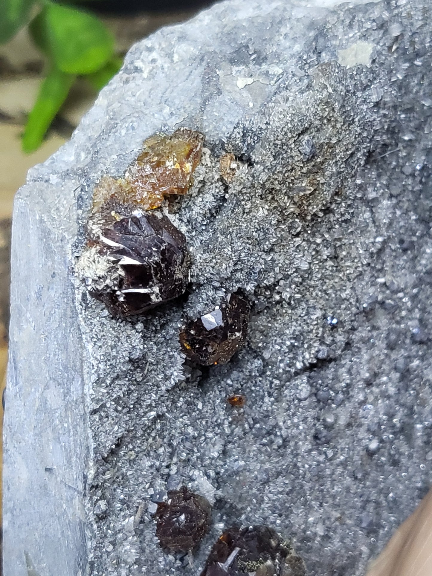 Garnet and sphalerite specimen