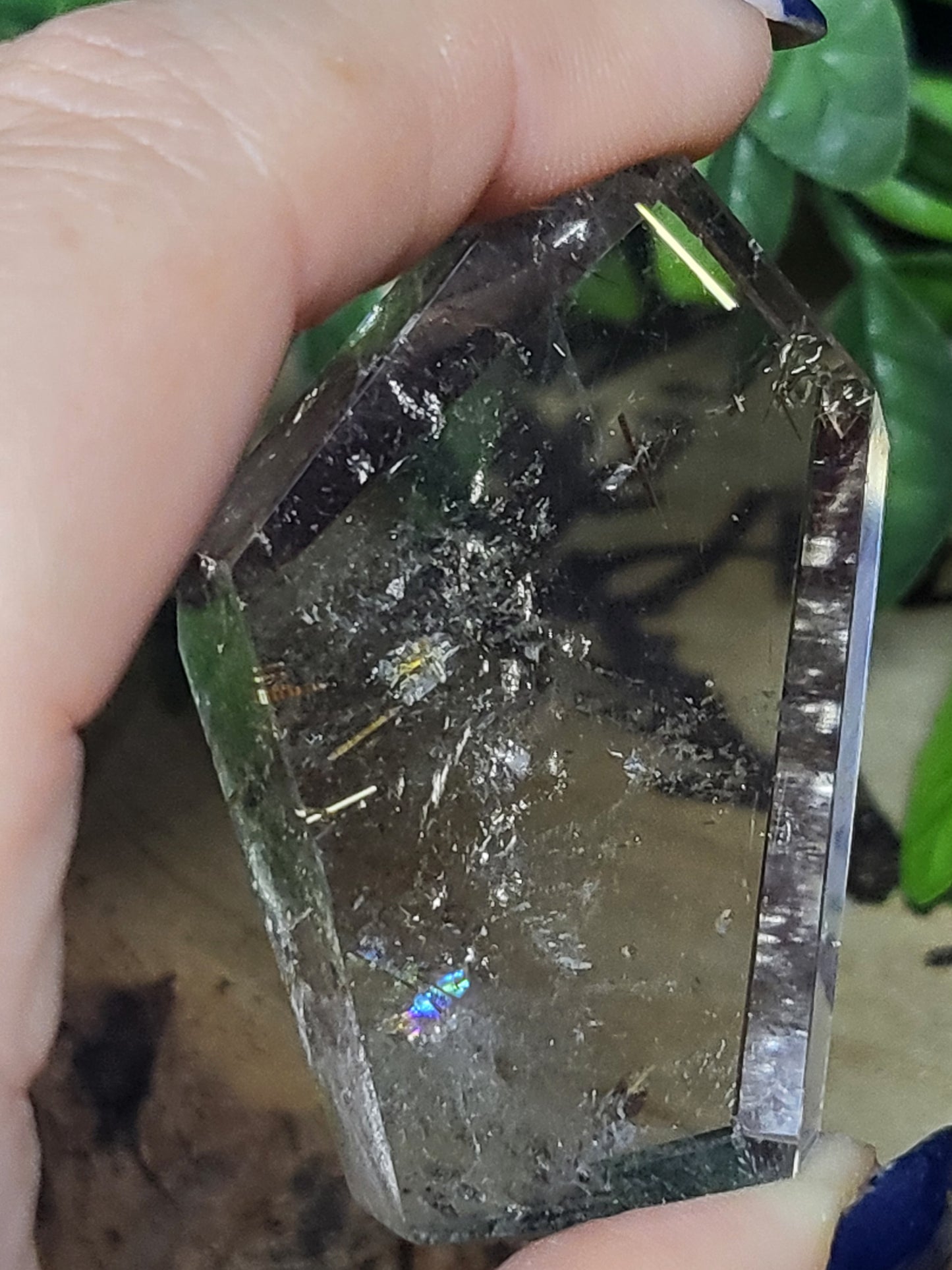 Gold rutile smokey quartz