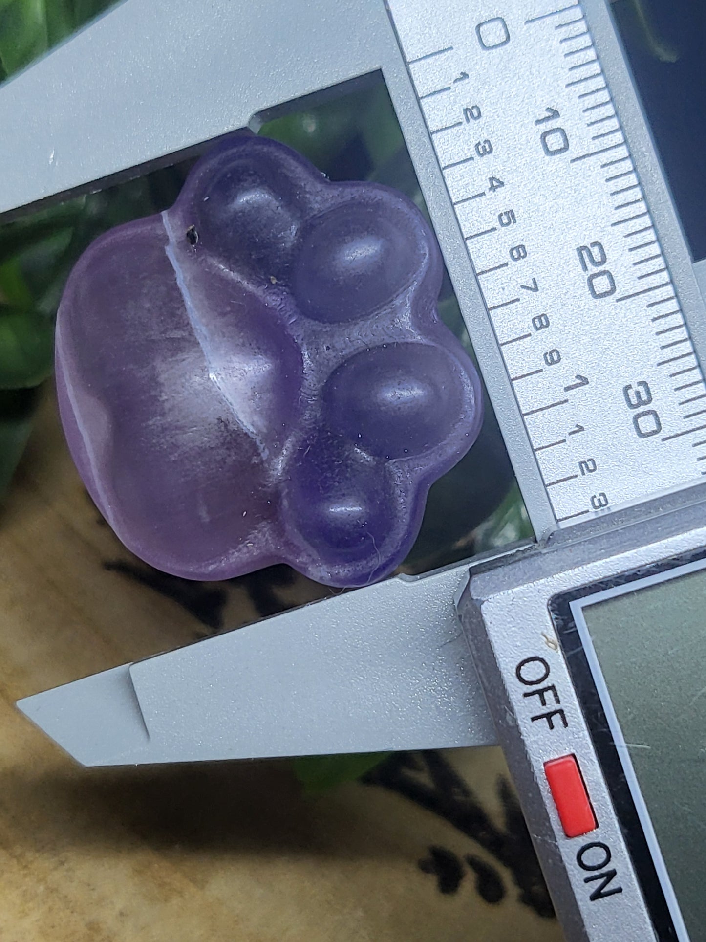 Purple fluorite paw print