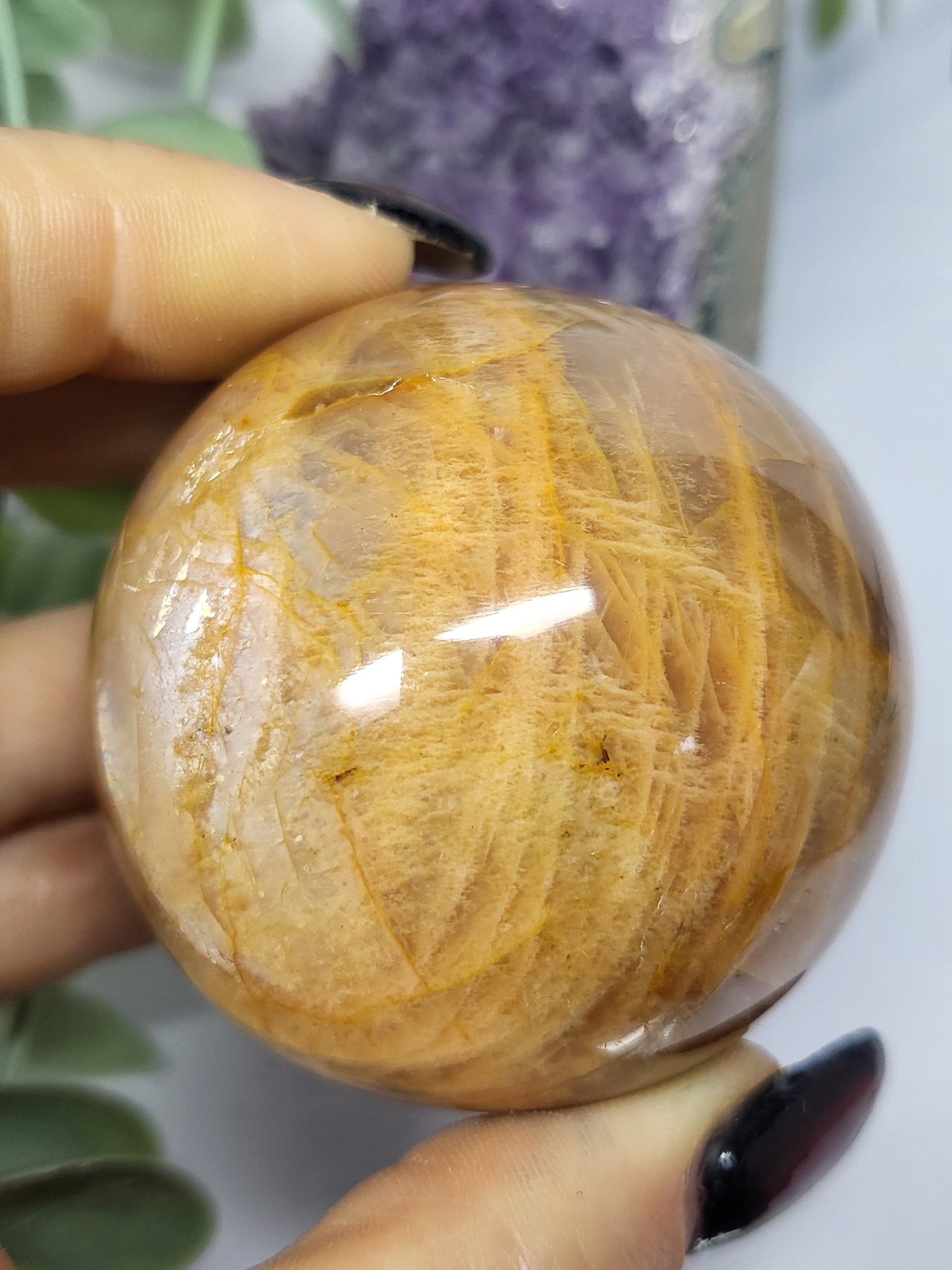 Peach Moonstone Sphere