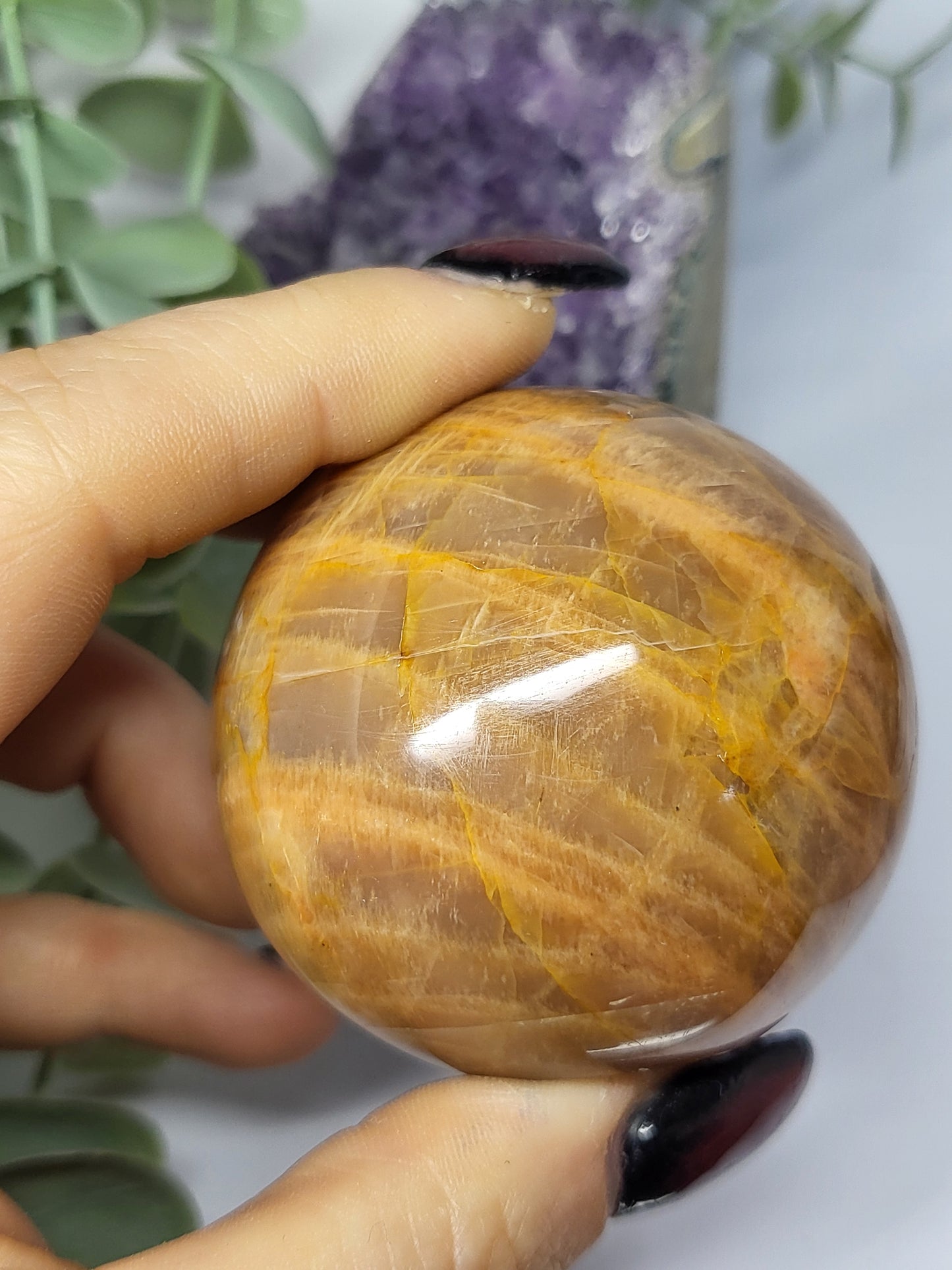 Peach Moonstone Sphere
