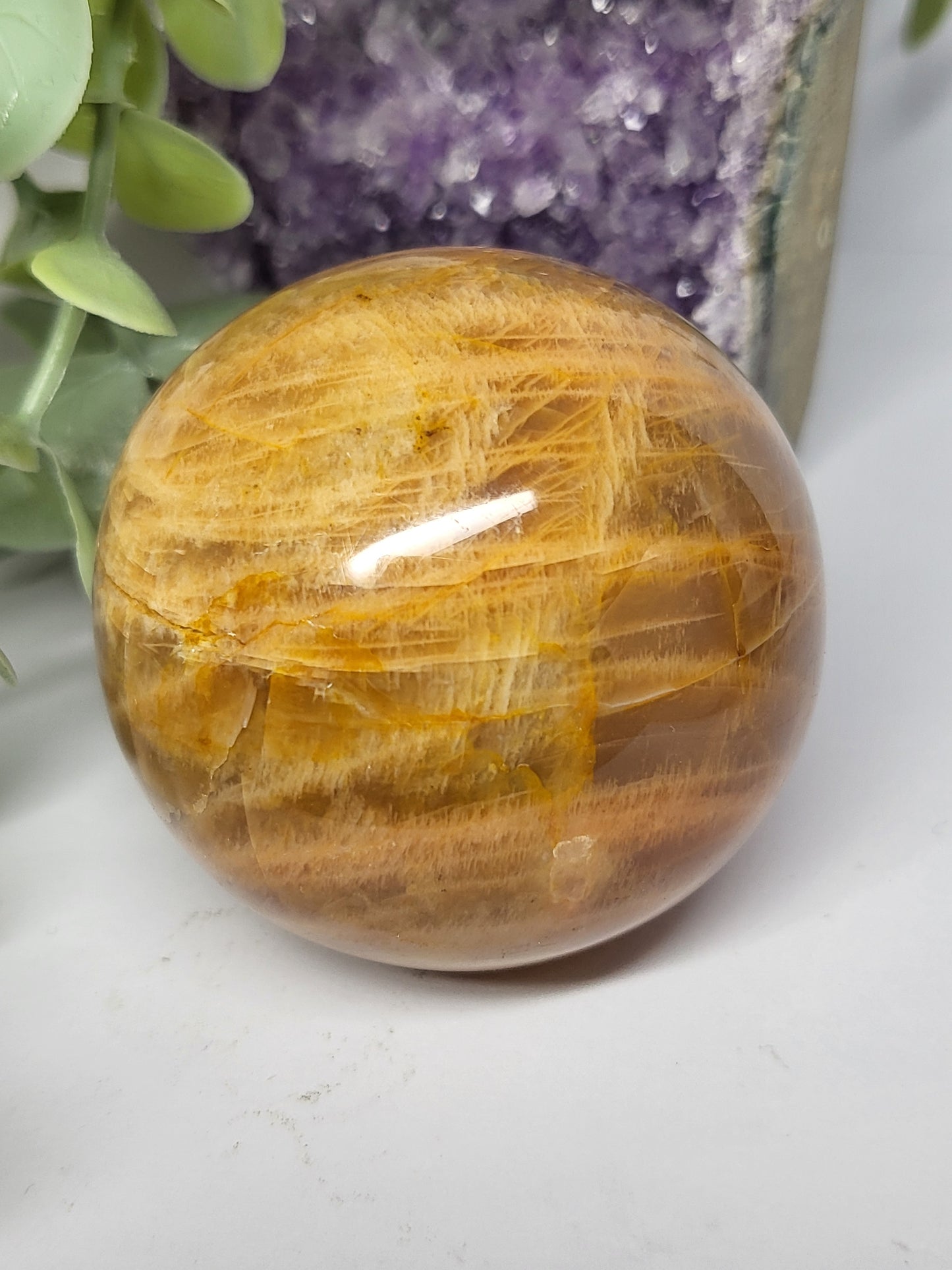 Peach Moonstone Sphere