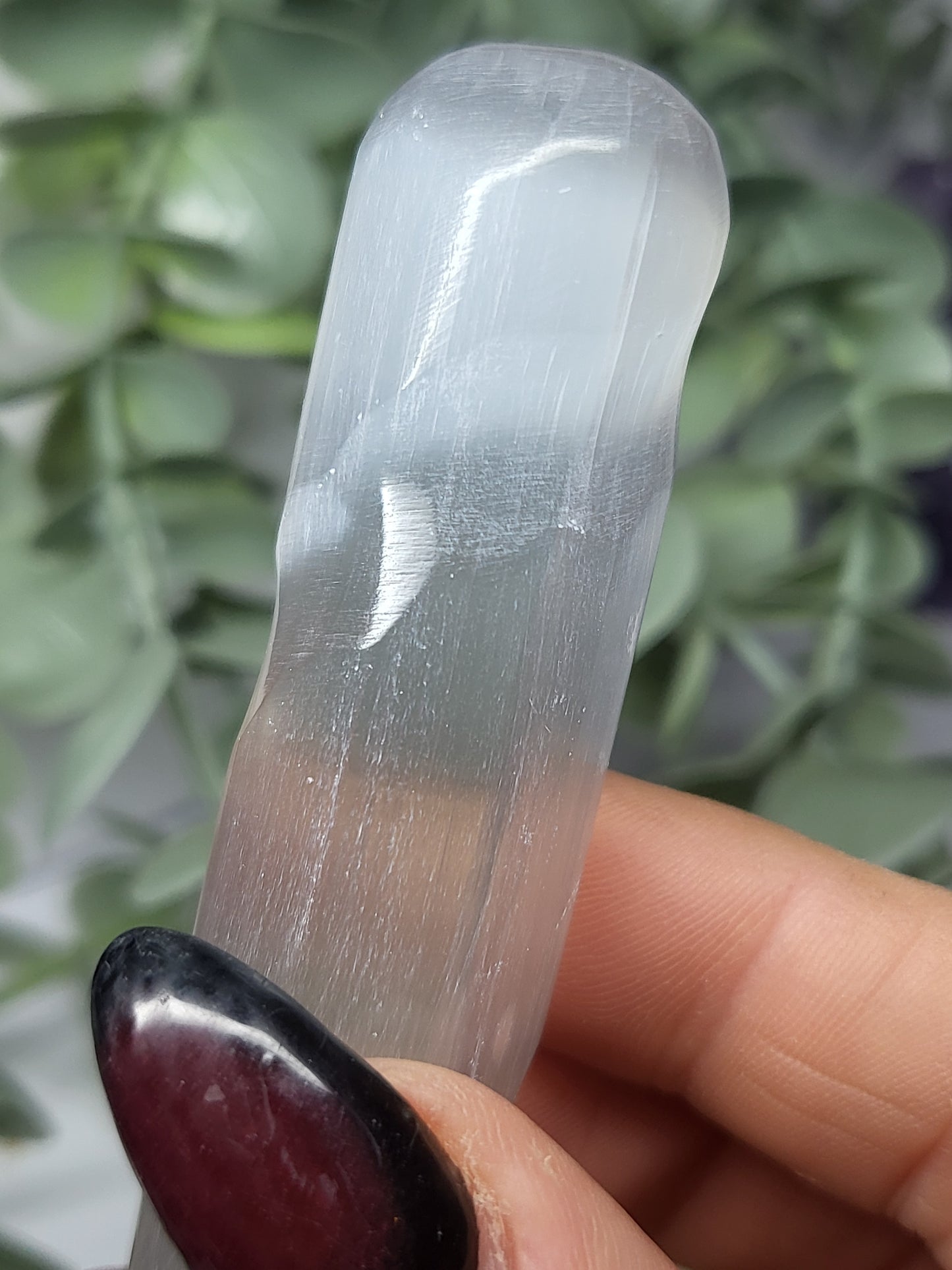 Satin Spa (selenite) spiral wand