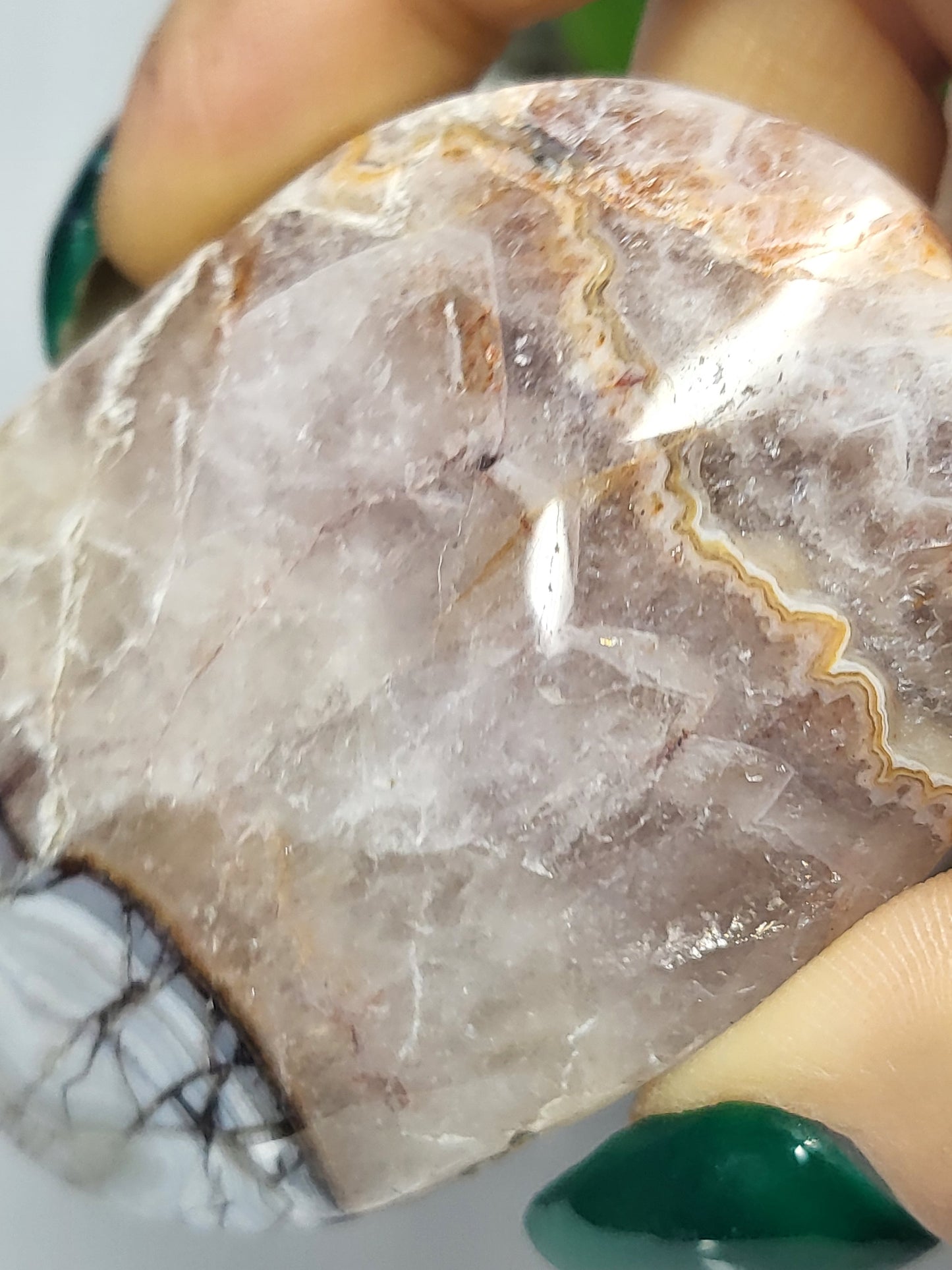 Amethyst and agate palmstone