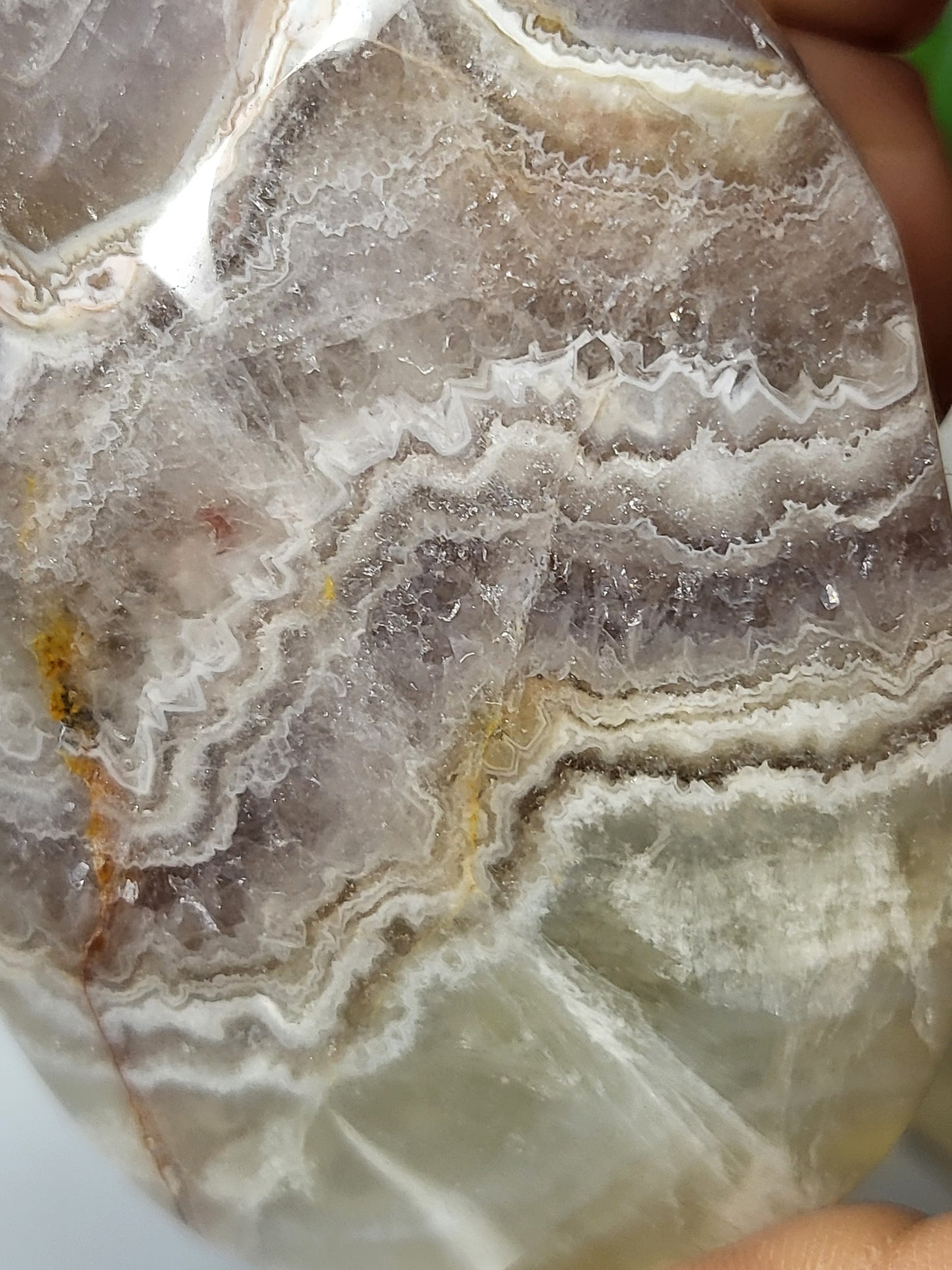 Amethyst and agate palmstone