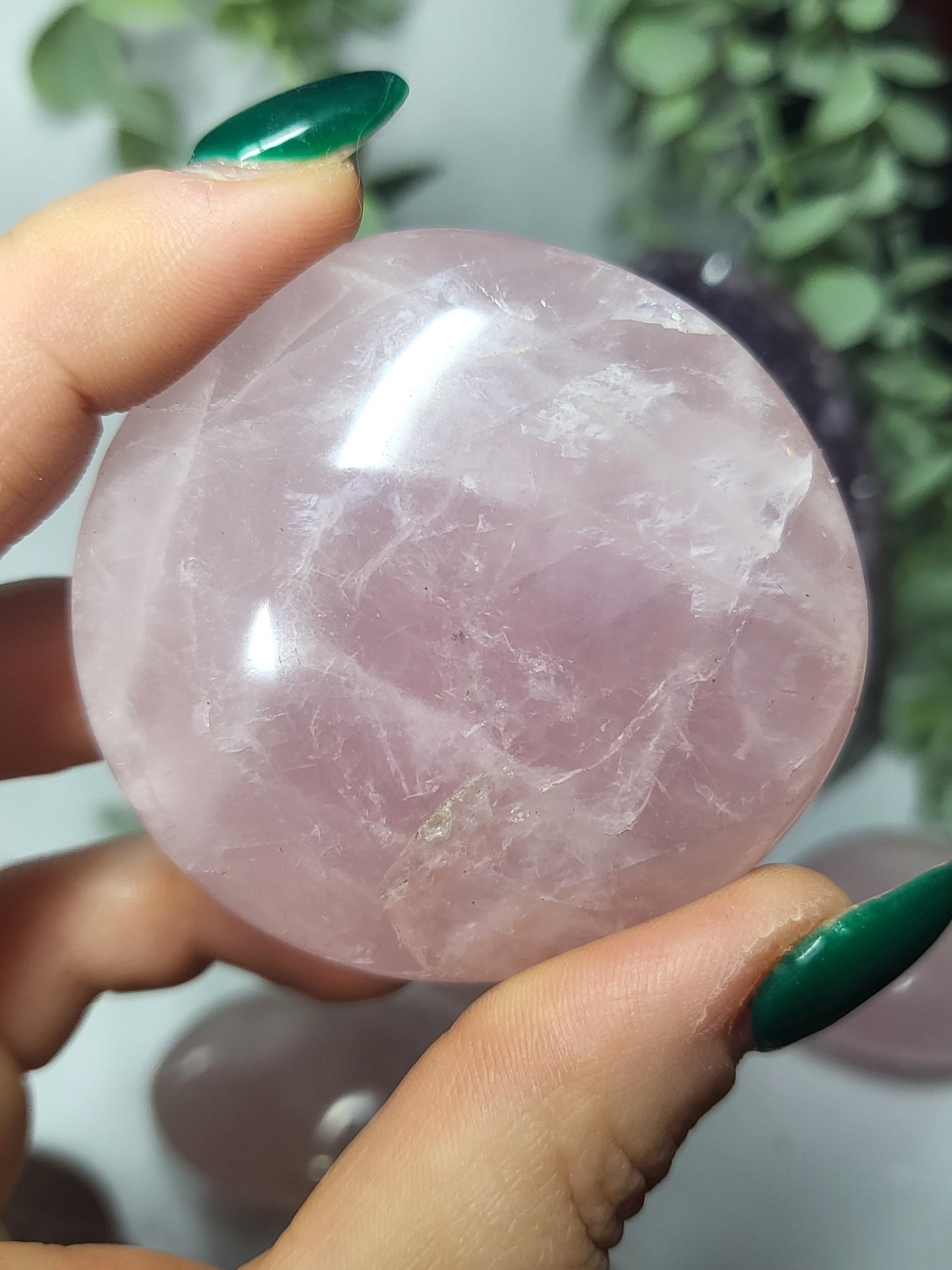 Rose quartz palmstone