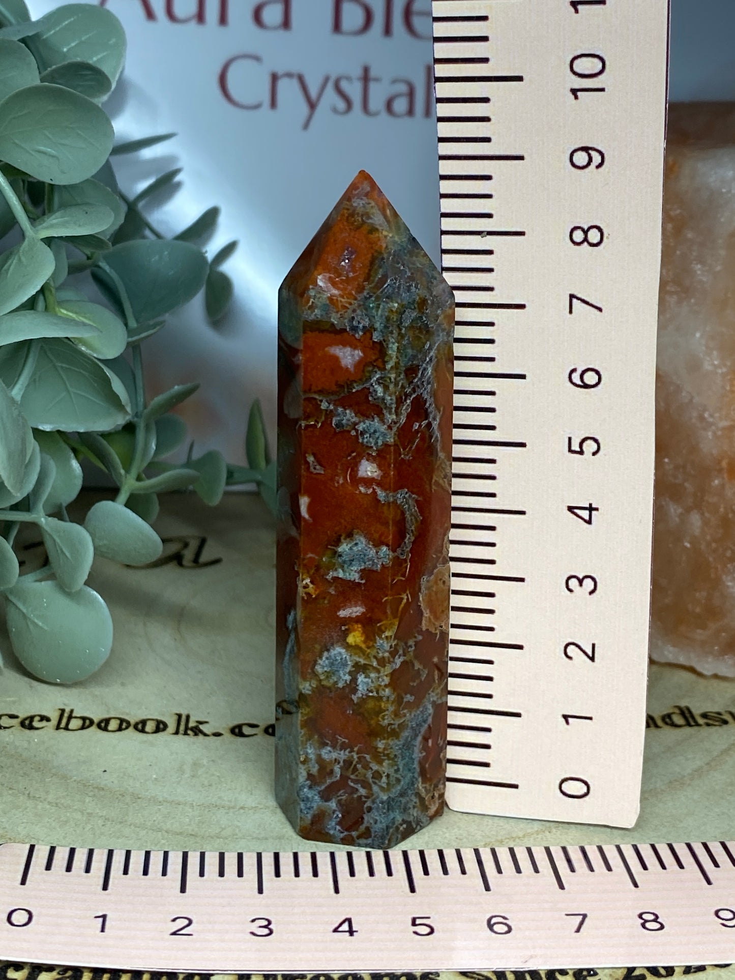 Red moss agate point