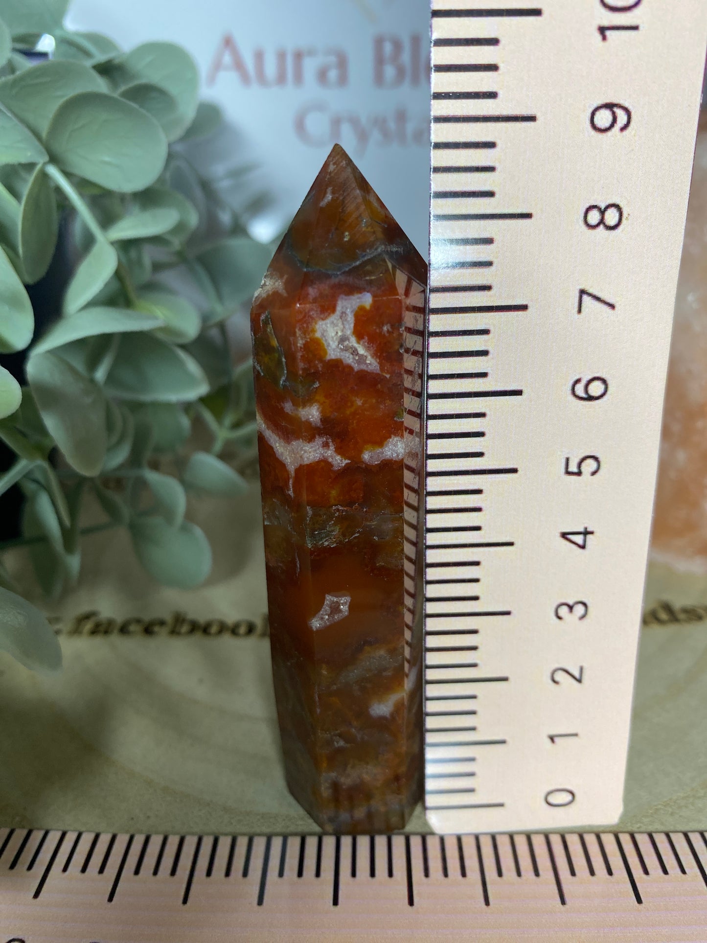 Red moss agate point