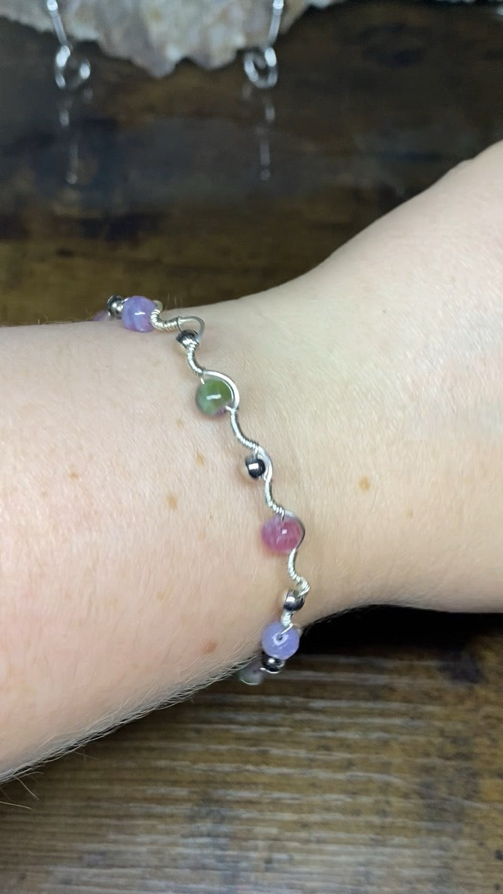 Mixed Tourmaline Squiggle Bracelet