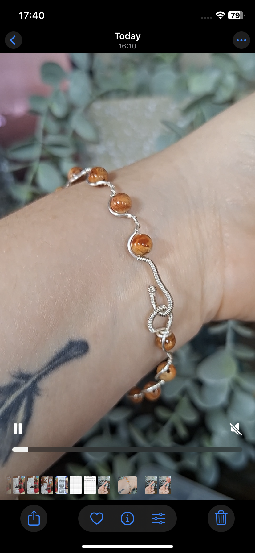 Coral jasper squiggle bracelet