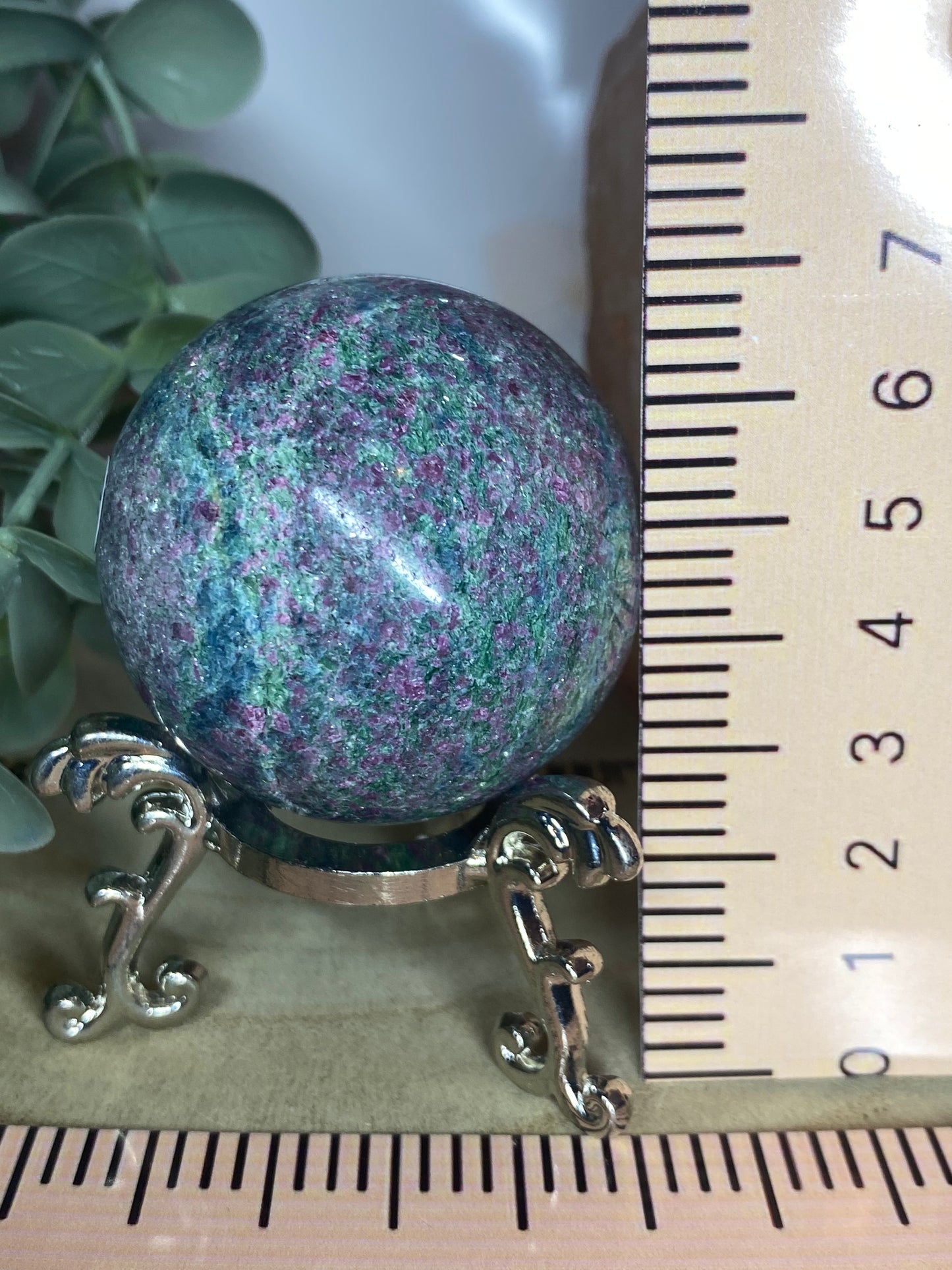 Ruby fuschite sphere