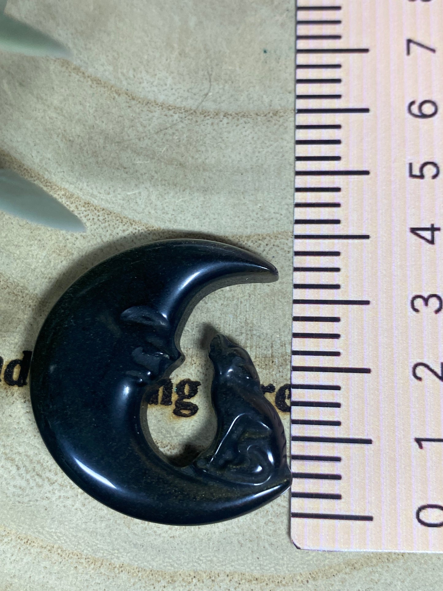 Gold sheen Obsidian Wolf and Moon