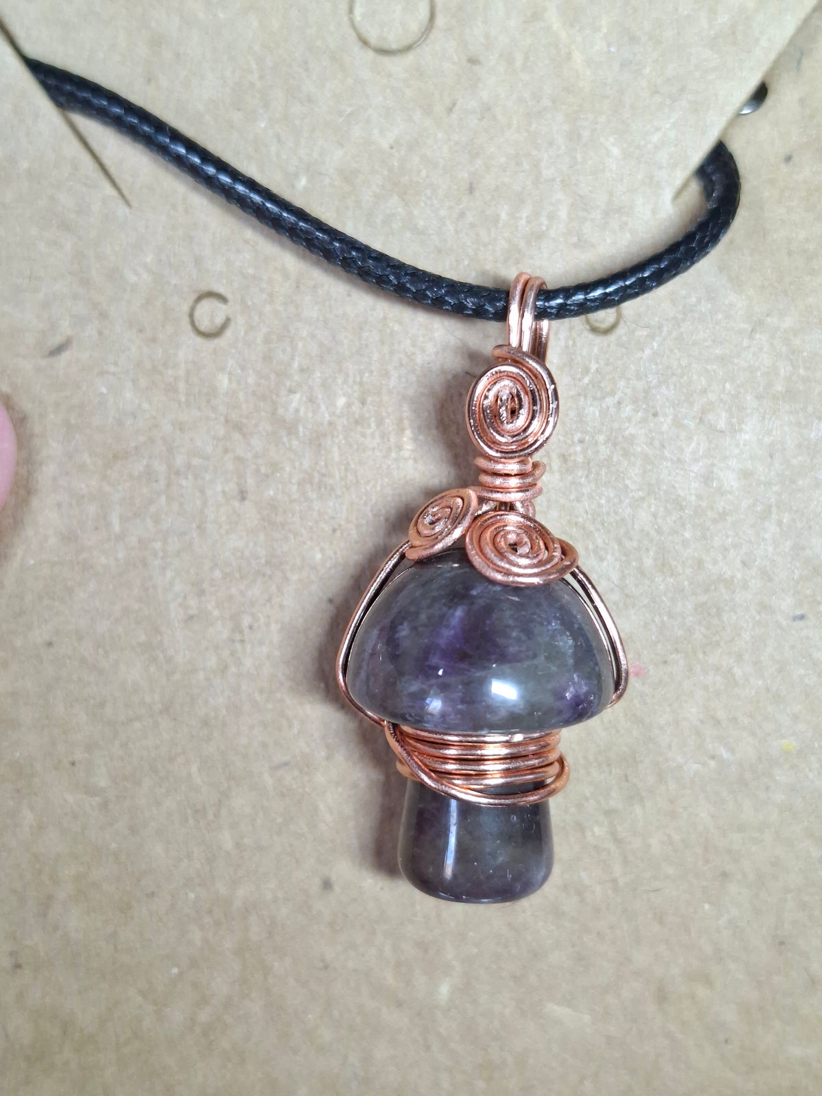 Amethyst mushroom pendant