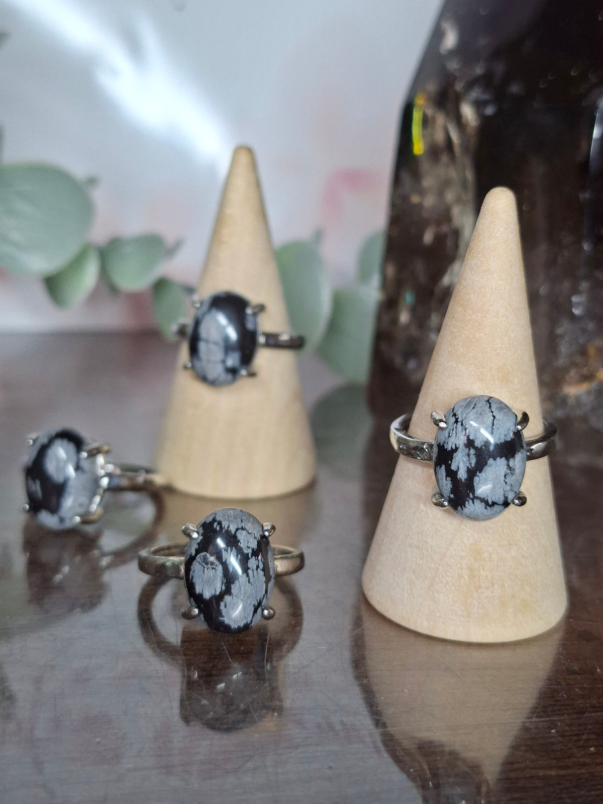 Snowflake Obsidian Ring