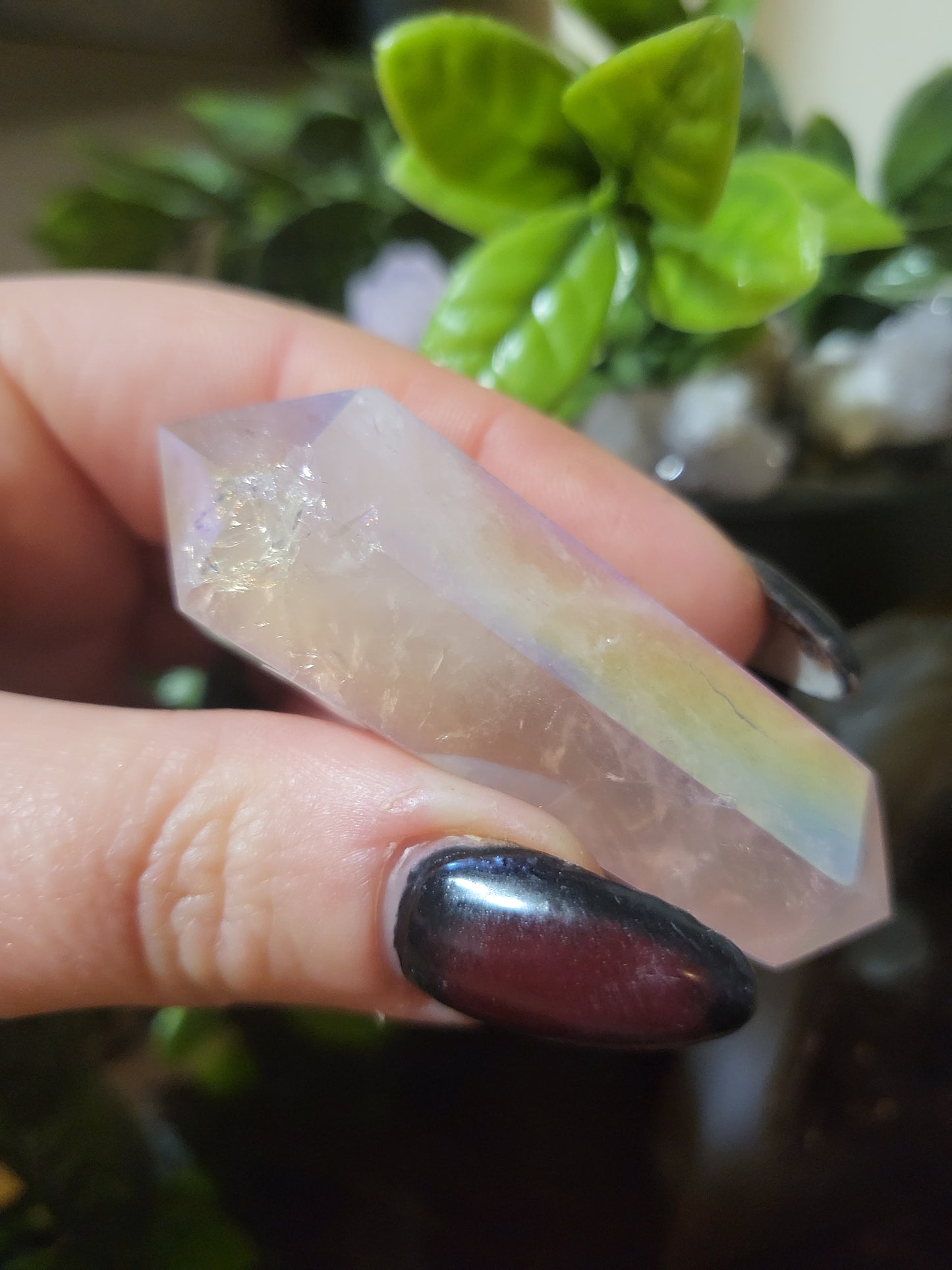 Aura Rose Quartz Double Point