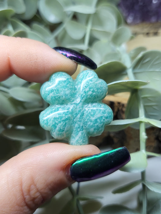 Mini Amazonite Four Leaf Clover