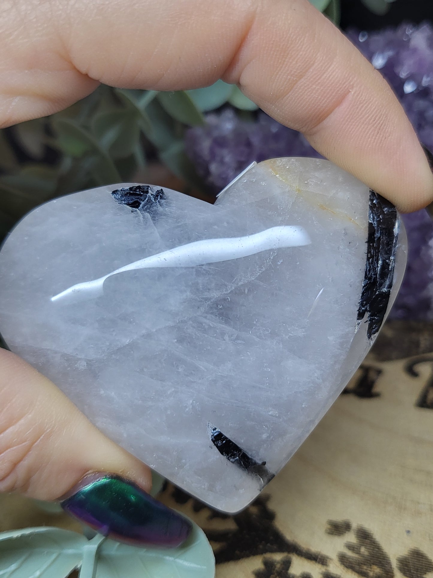 Tourmaline in Quartz heart