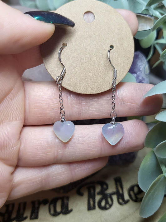 Aquamarine heart earrings
