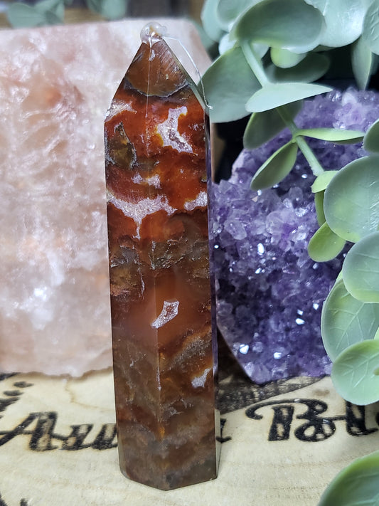 Red moss agate point