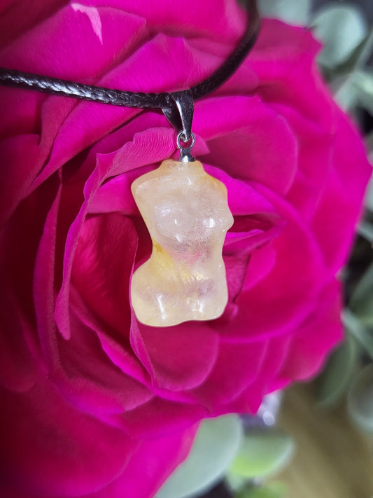 Golden healer female torso pendant