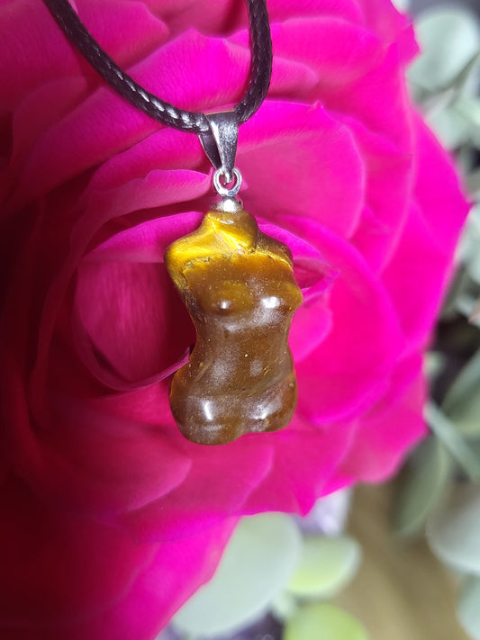 Tigers eye female torso pendant
