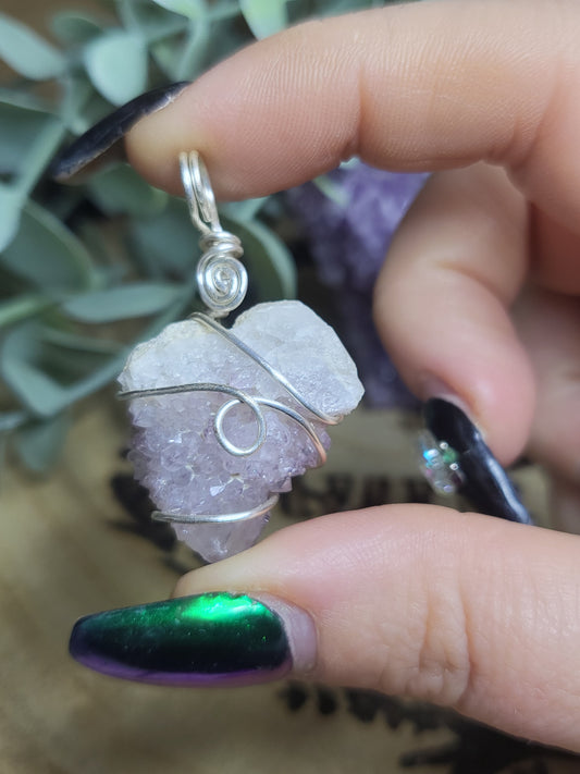 Spirit amethyst wire wrapped pendant