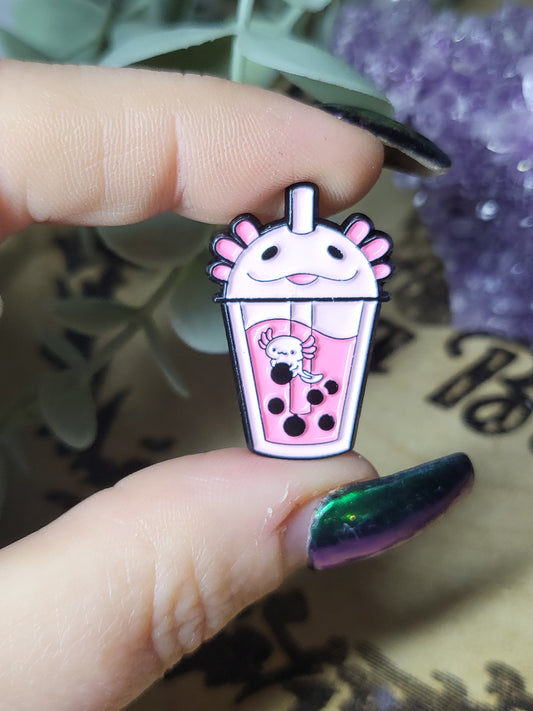 Axolotl boba pin
