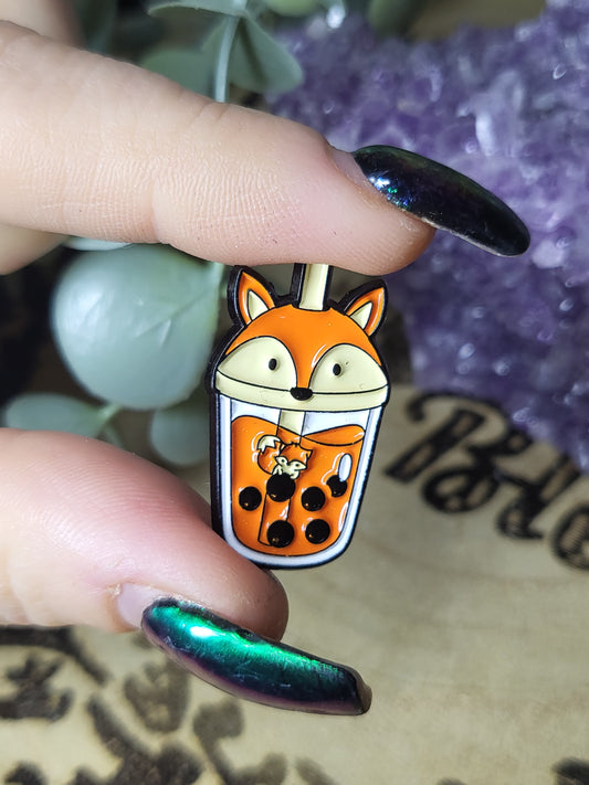 Fox boba pin