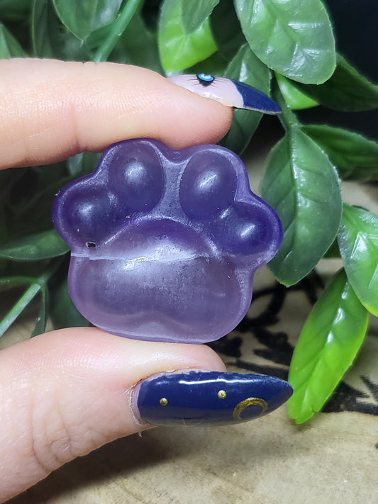 Purple fluorite paw print