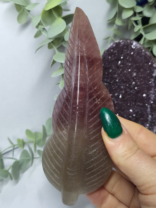 Strawberry Quartz feather
