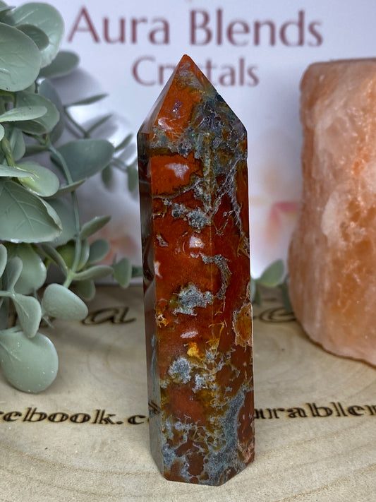 Red moss agate point