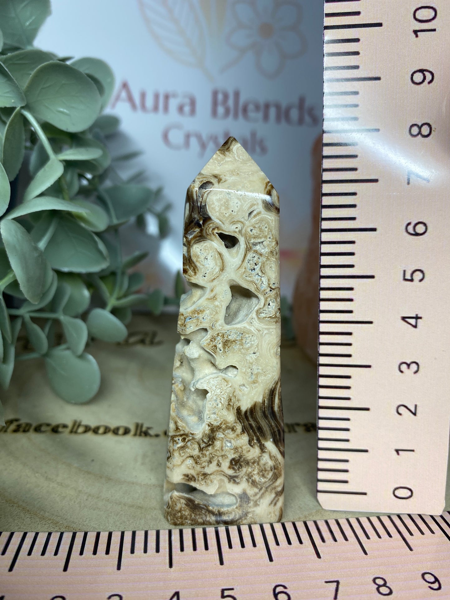 Chocolate calcite point