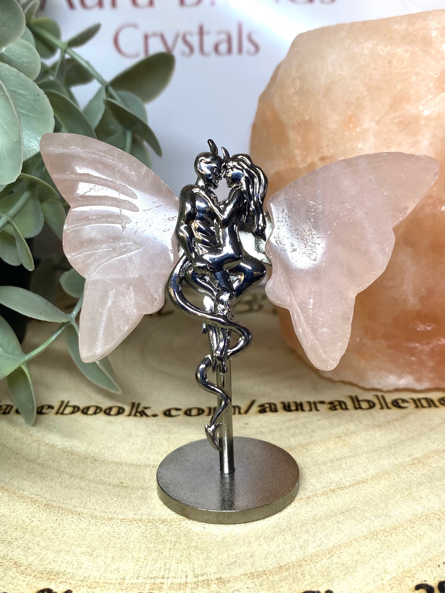 Rose Quartz Devil and Woman wings