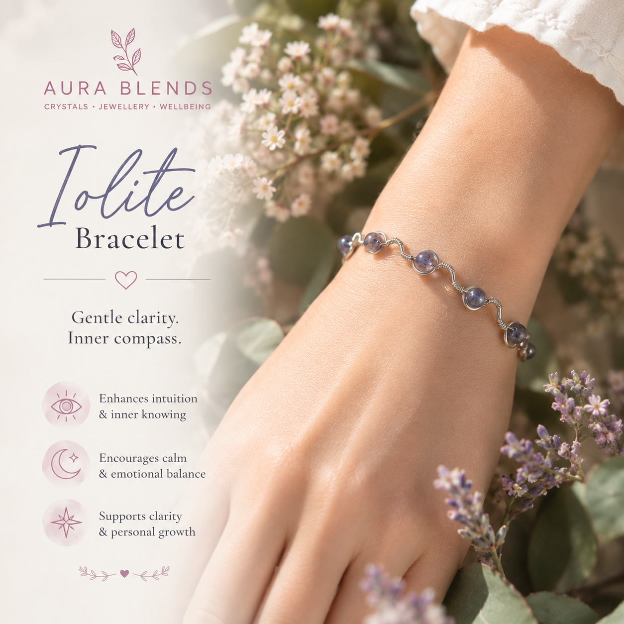 Iolite Squiggle bracelet