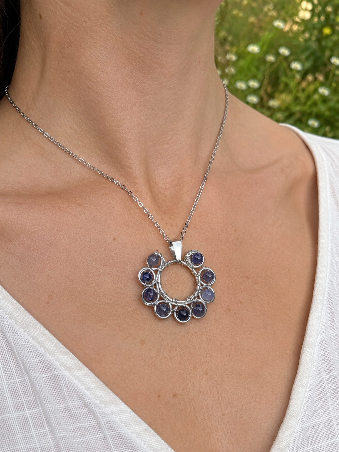 Iolite pendant