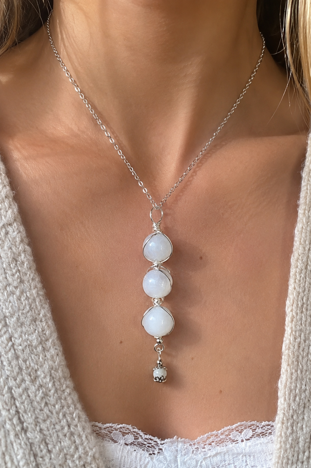 Galaxy moonstone pendant
