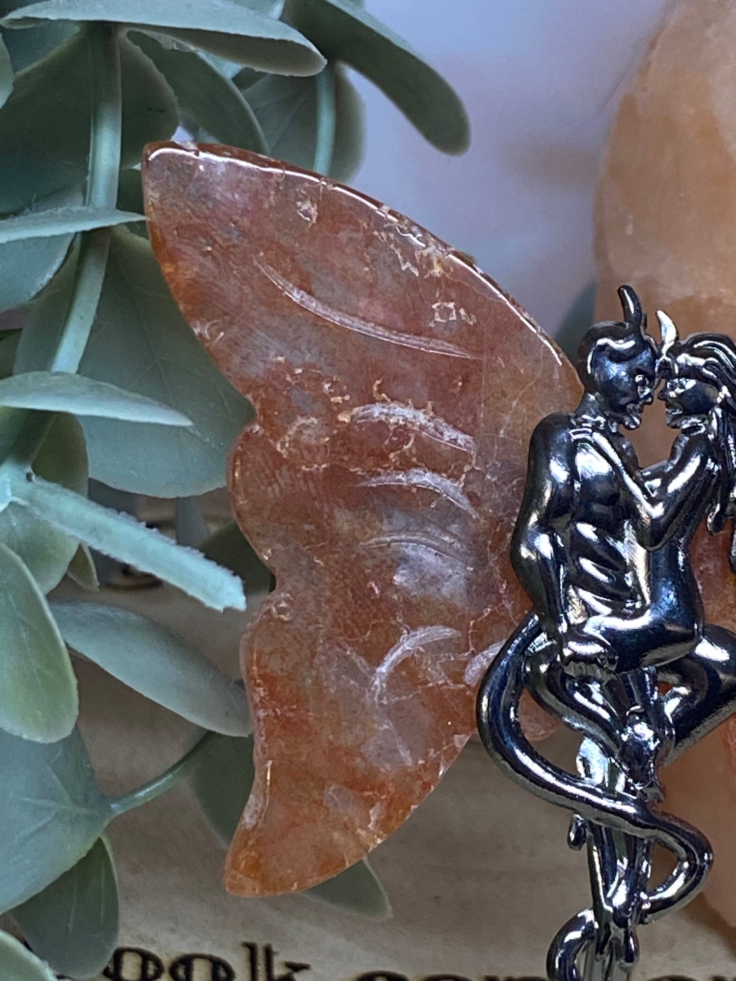 Fire Quartz Devil and Woman Wings