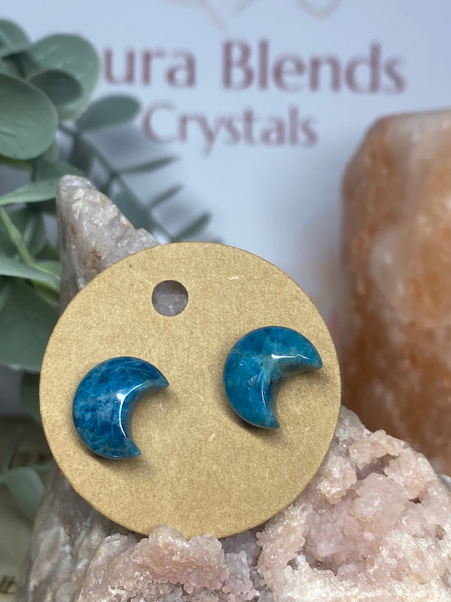Apatite Moon Earrings