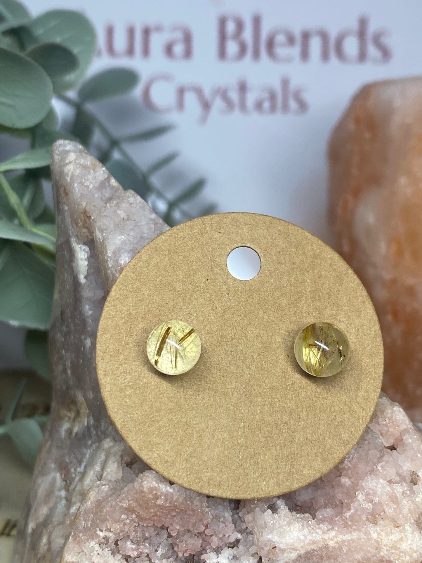 Golden Rutile Quartz Earrings